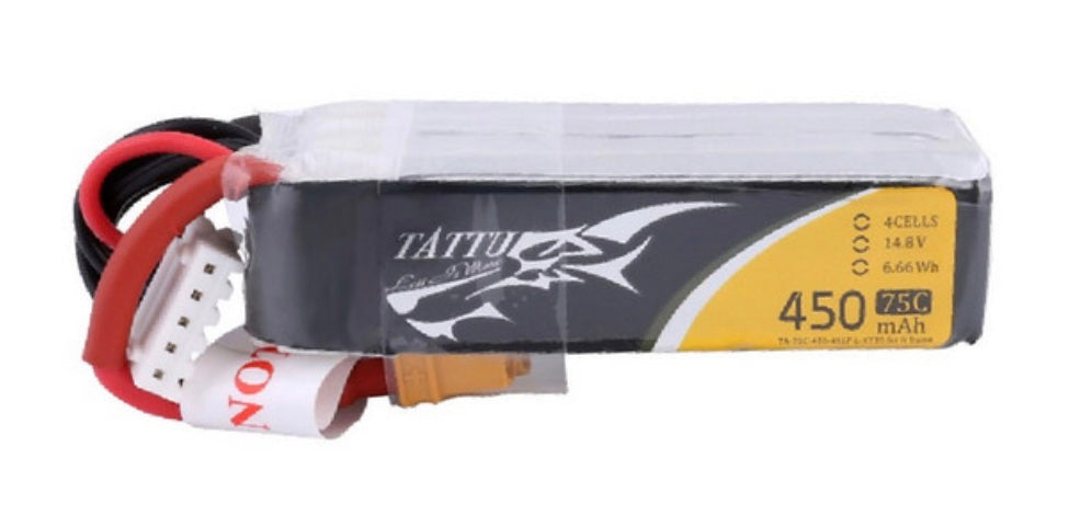 Tattu 450mah 4S 75C LoPro Lipo XT30