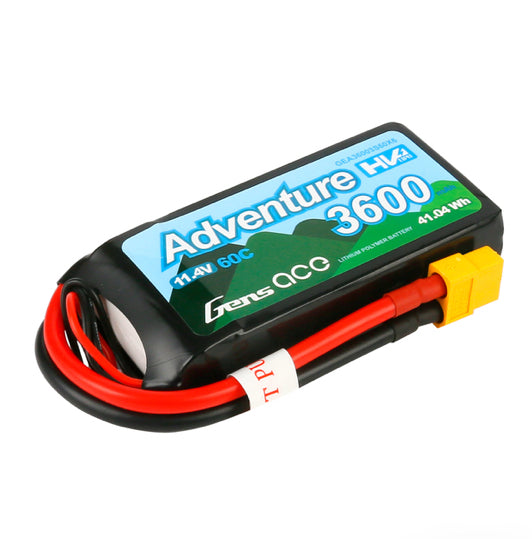Gens Ace 11.4V 3600mah 3S 60C HV Lipo XT60